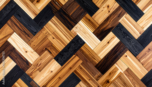 African Blackwood wood parquet surface; flat lay; wallpaper