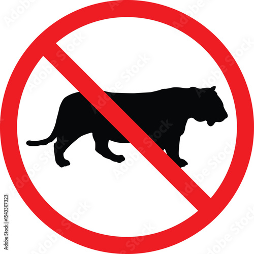  no tiger sign vector isloated on white background