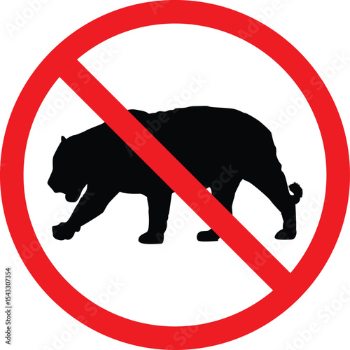 no tiger sign vector isloated on a white background