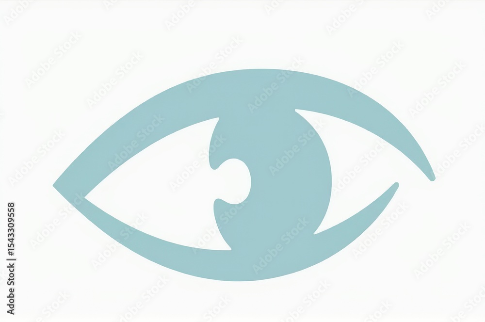 abstract illustration of blue eye shape against white background. modern minimalistic design symbolizing vision and perception. graphic design and visual art. abstract illustration of blue eye shape against white background. modern minimalistic design symbolizing vision and perception. graphic design and visual art.