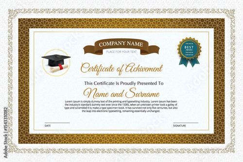 arabic certificate of achievement and Background