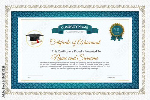 arabic certificate of achievement and Background