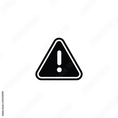 black Warning vector solid icon symbol isolated on white background