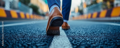 Businessman preparing for a competitive business race, symbolizing his readiness to take on challenges and succeed in the corporate world., Generative AI