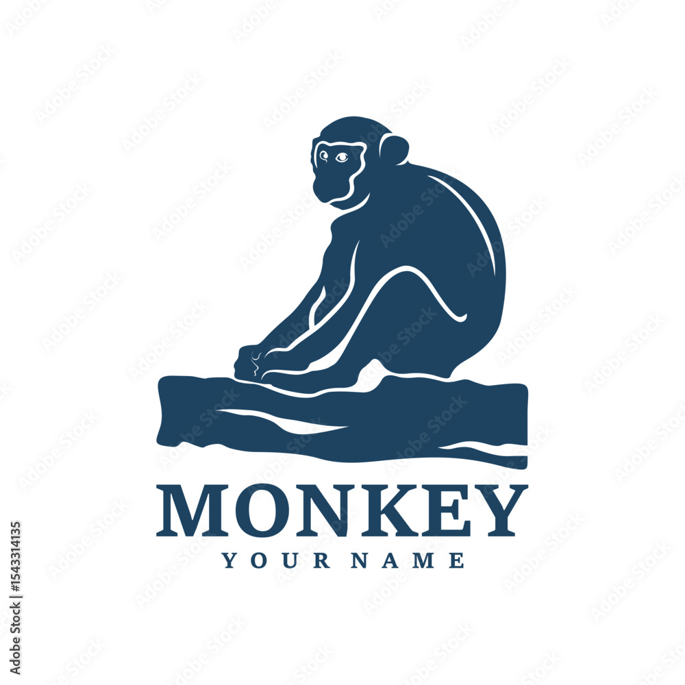 Obraz premium Monkey logo design vector. Silhouette Monkey Template Illustration. Icon Symbol
