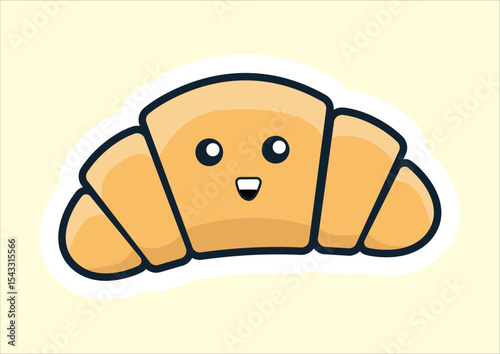 vector illustration of a brown bread with butter