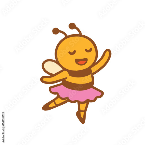 Cute Cartoon Bee Dancing in a Ballet Tutu