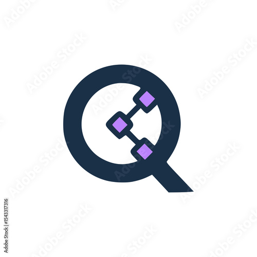 letter Q blockchain cryptocurrency company logo vector illustration template design