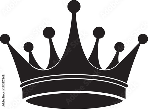 Simple black crown icon royalty free image