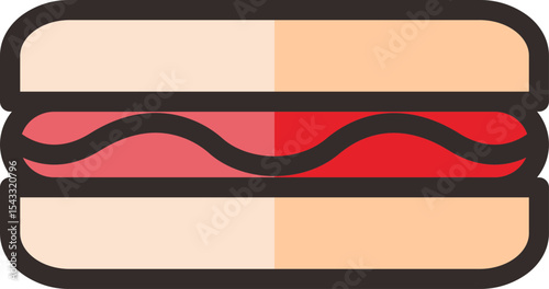 Delicious Hot Dog Illustration Simple, Flat Design