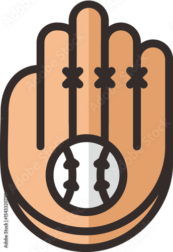 Baseball Glove and Ball Icon Sports Equipment Illustration