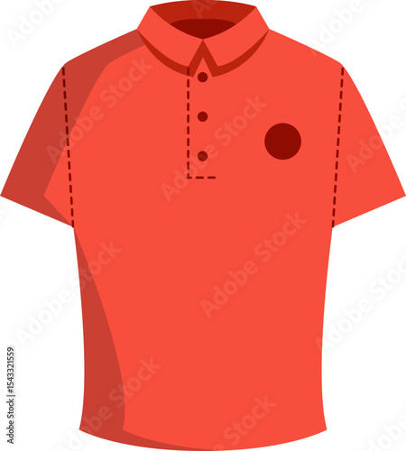 Red Short-Sleeve Polo Shirt Simple, Clean Design for Everyday Wear