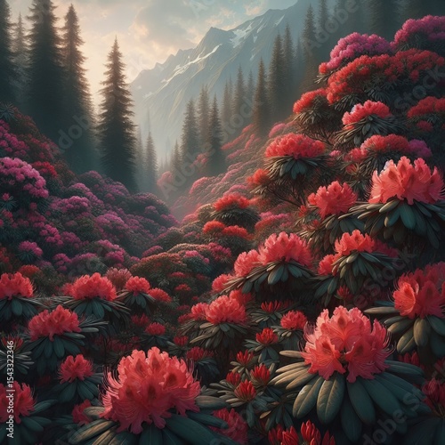 Rhododendron Thickets — dense patches of rare Rhododendrons wi