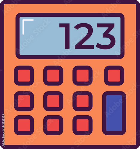 Orange Calculator Icon Simple, Flat Design for UI/UX