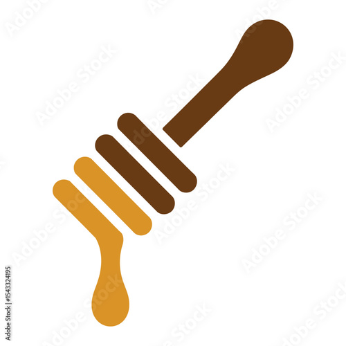 Honey dipper with dripping honey isolated on white background
