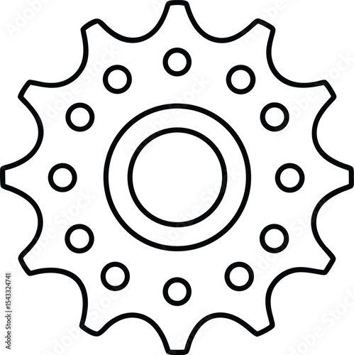 Gear Outline with Screw Holes Design.