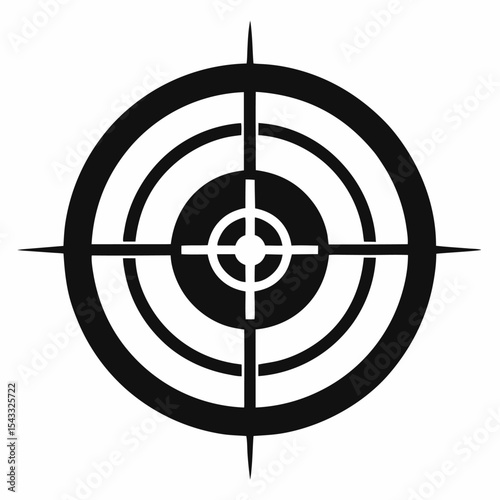 Target Icon on White Background – Vector Illustration for Aim, Goal, and Focus Concepts
