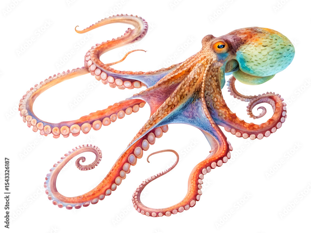Obraz premium Octopus, isolated on white background