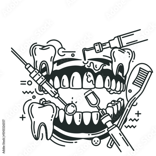 Tooth treatment and dental care concept. , Dental office