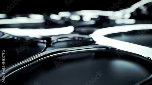 Flowing Metallic Data Streams on Minimalist Background