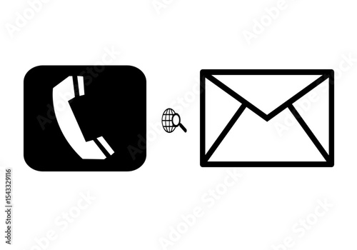 Contact Information Icons: Phone, Email, Website | Vector Illustration for Business Cards, Websites and Social Media