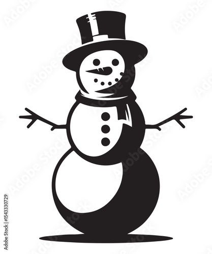 snowman silhouette vector illustration