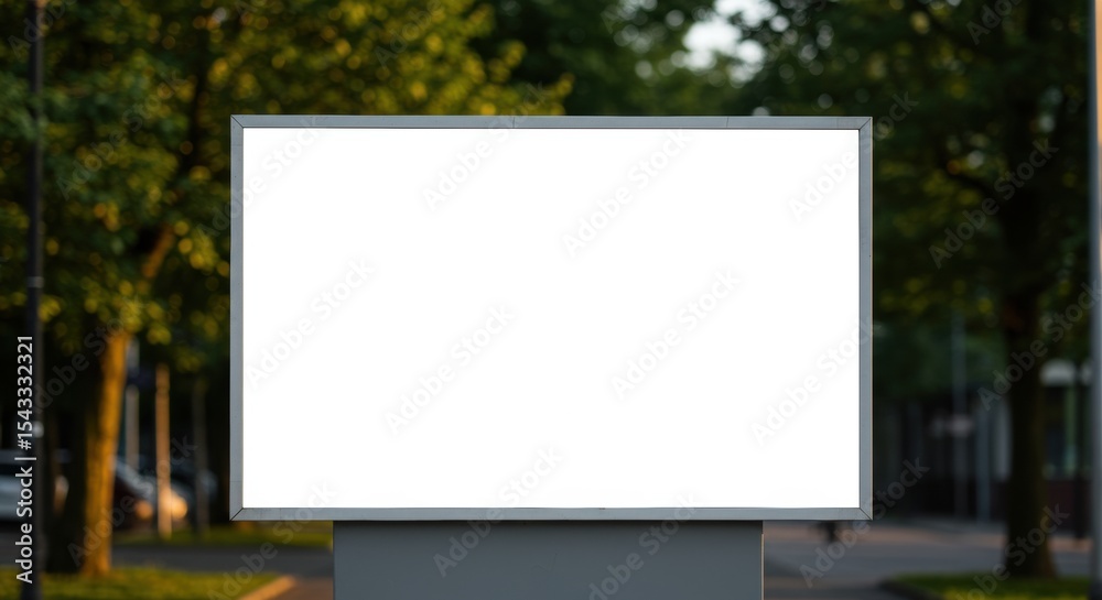 Fototapeta premium Mockup de outdoor publicitário com tela em branco na rua