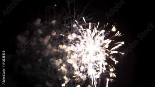 Fireworks Explosion in Night Sky – Celebration Background Footage