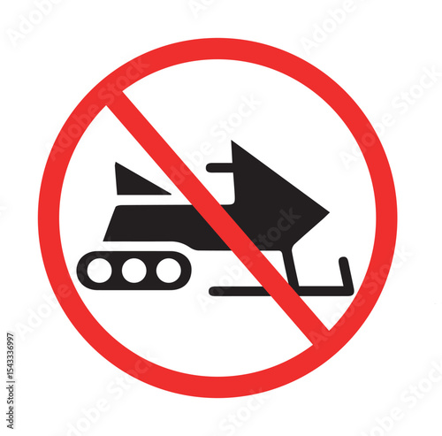 No Snowmobile Allowed Sign - Prohibition Symbol for Restricted Areas