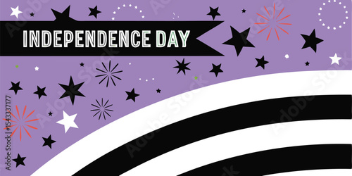 Celebrate Independence Day Fireworks, Stars, and Stripes Design