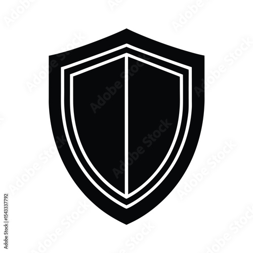 Minimal shield emblem vector silhouette