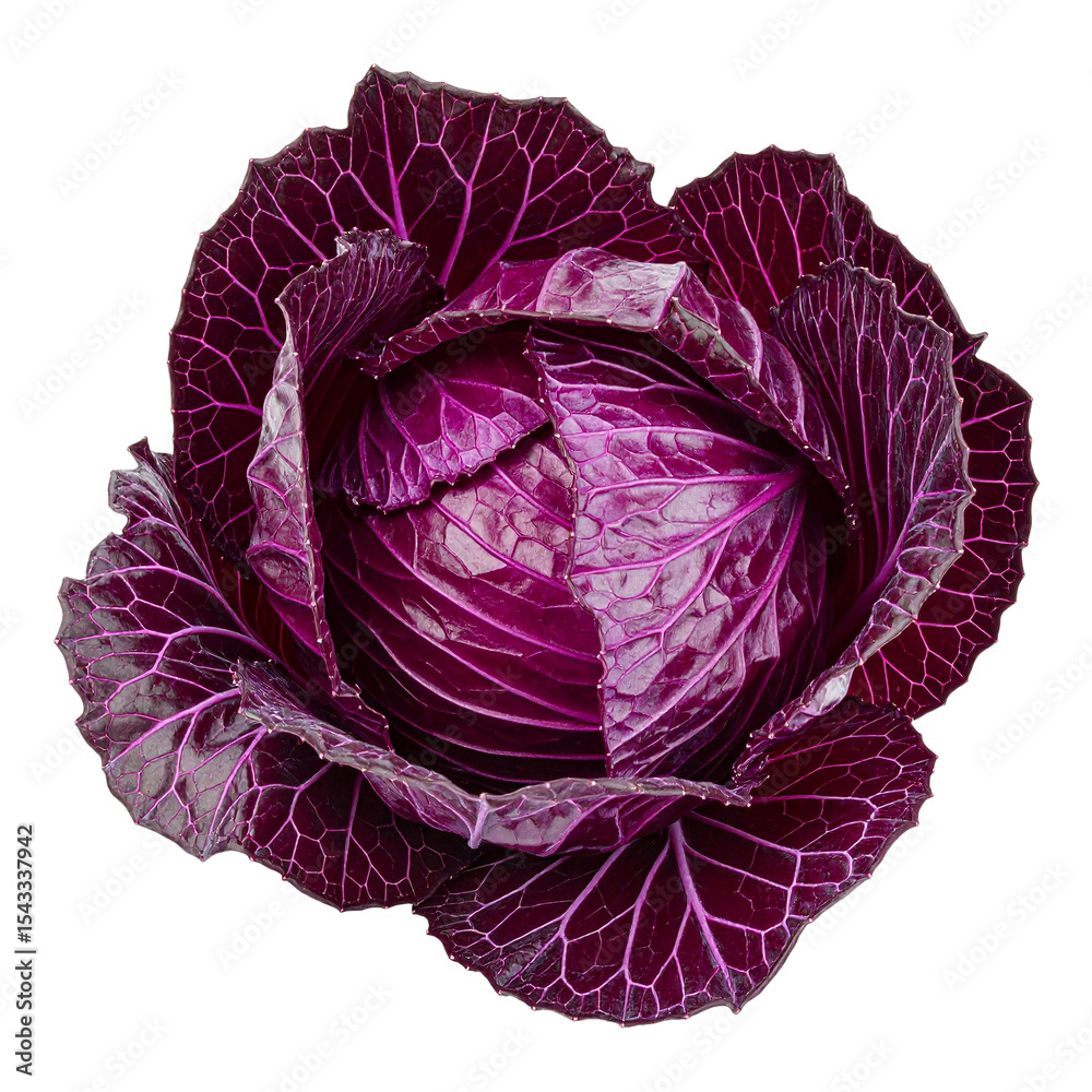 Obraz premium red cabbage isolated on transparent background, png