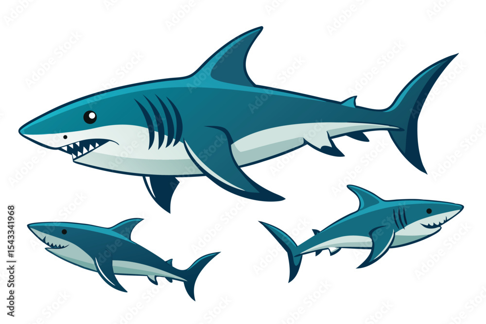 Obraz premium shark vector illustration