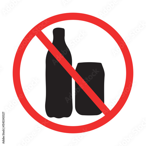 No Bottles or Cans Allowed Sign - Prohibition Symbol
