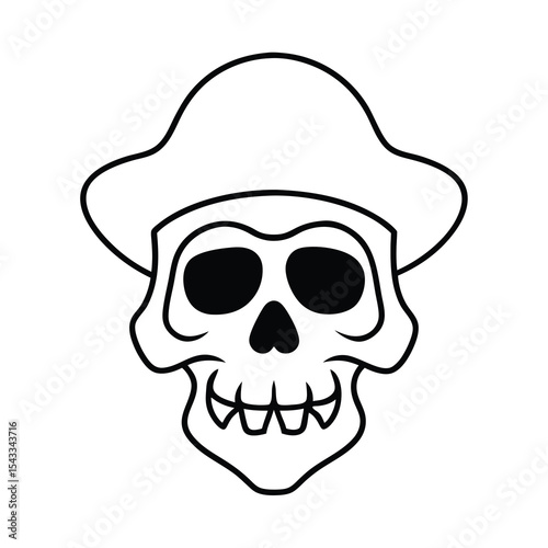 hand drawn skull pirate vector art