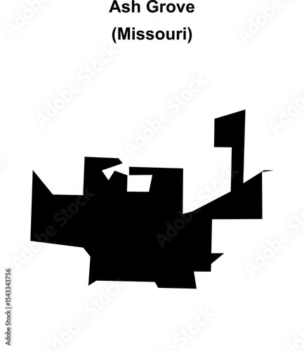 Ash Grove (Missouri) blank outline map