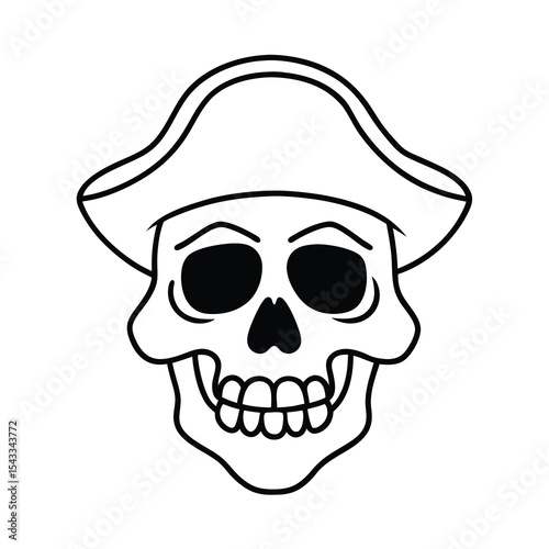 hand drawn skull pirate vector art