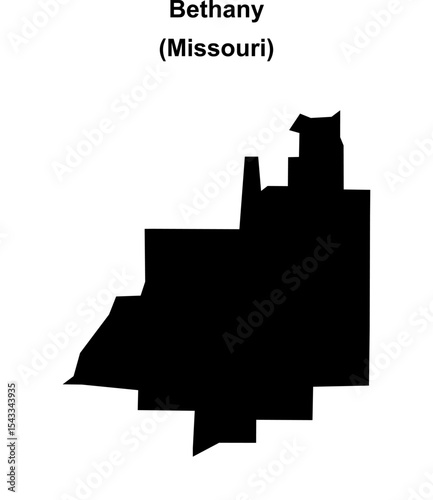 Bethany (Missouri) blank outline map