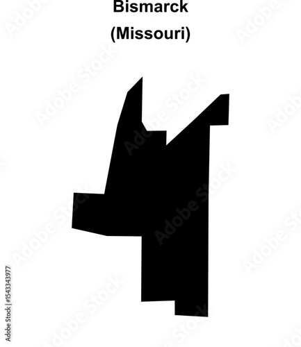 Bismarck (Missouri) blank outline map