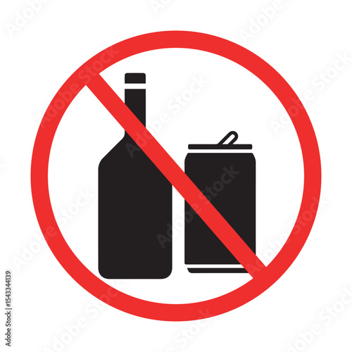 No Alcohol or Cans Allowed Sign - Prohibition Symbo