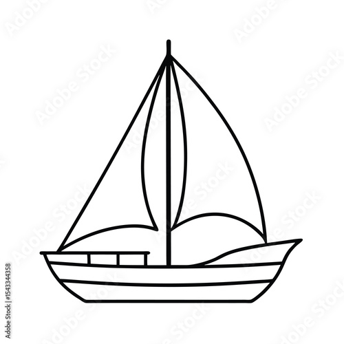 ketch sailing boat line drawing