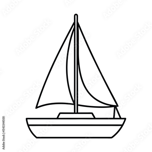 ketch sailing boat line drawing
