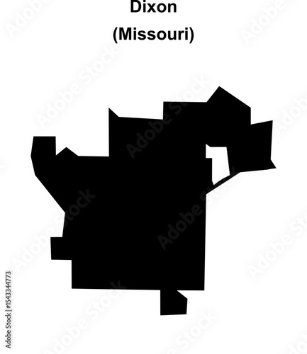 Dixon (Missouri) blank outline map