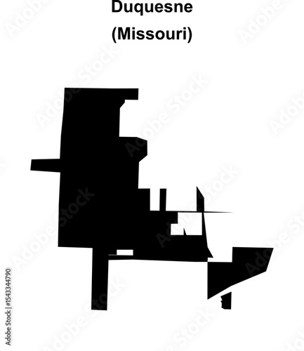 Duquesne (Missouri) blank outline map