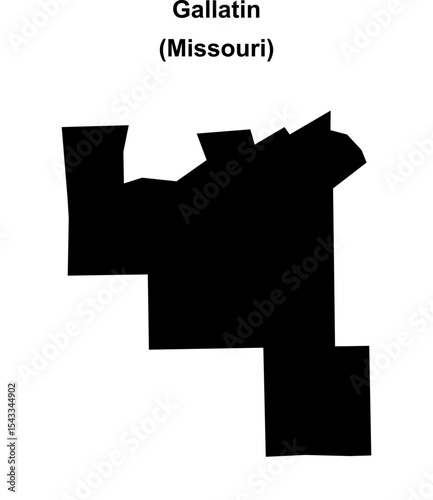 Gallatin (Missouri) blank outline map