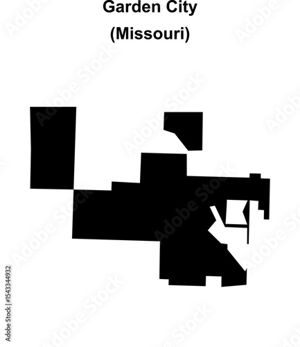 Garden City (Missouri) blank outline map