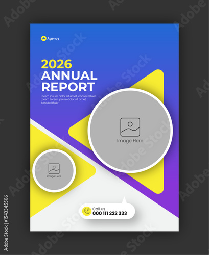 Brochure cover or annual report flyer for business agency
