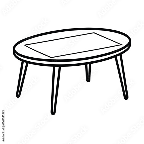 modern coffee table line art vector