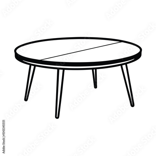 modern coffee table line art vector