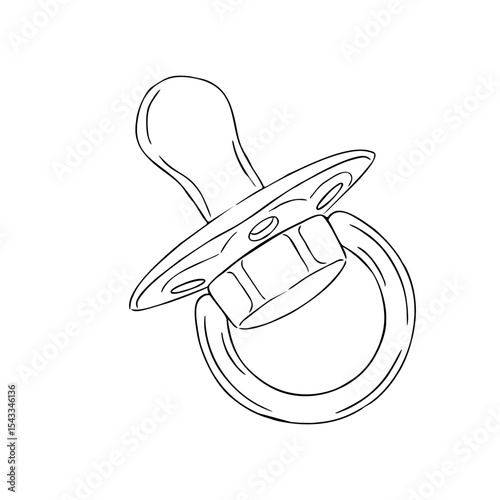 Illustration of a pacifier for a baby linart. Vector illustration